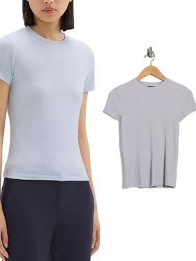 Theory Tiny Tee 2 Compact Rib Baby Blue